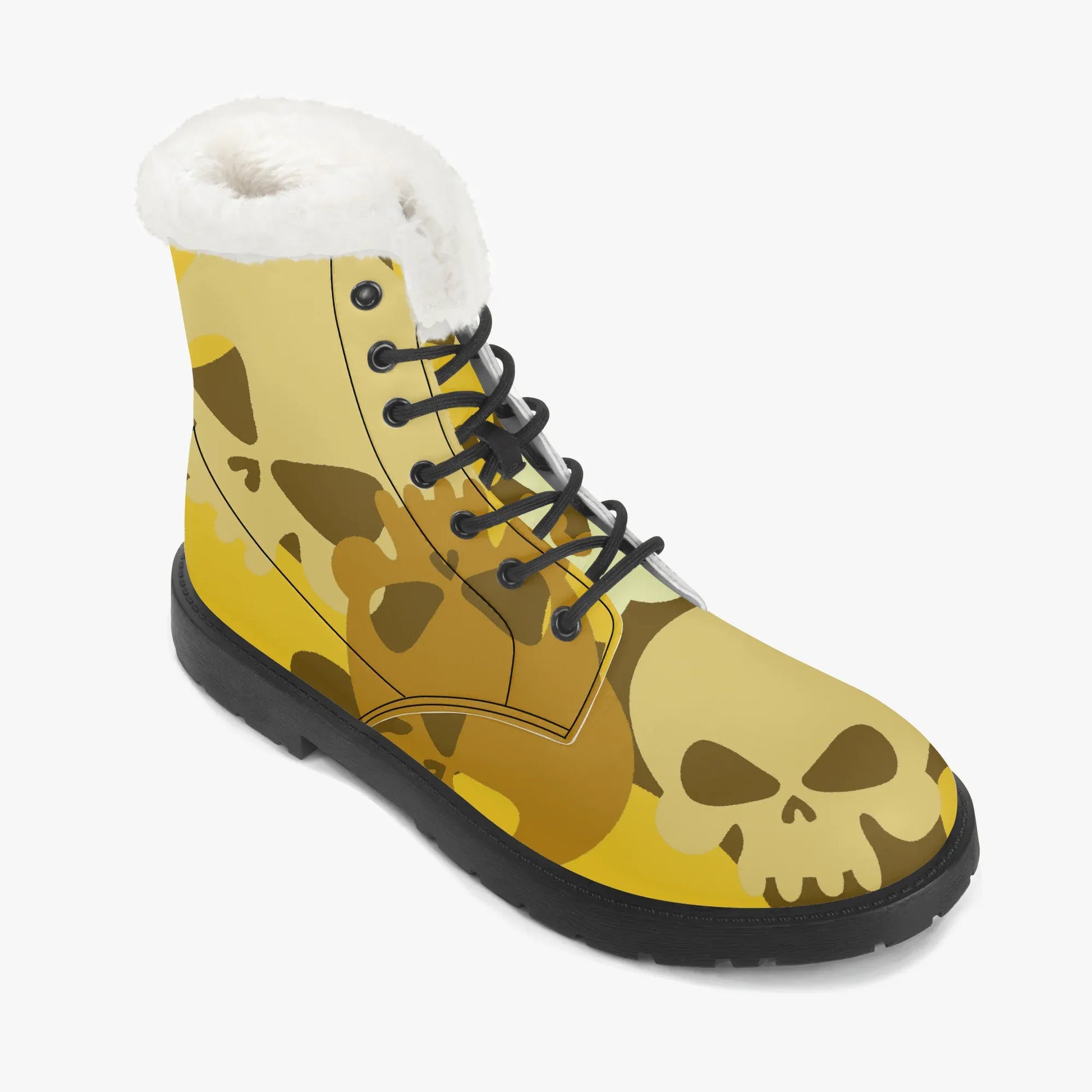 yellow-skull-faux-fur-leder-boots-boots-jlr-design-7 - JLR Design