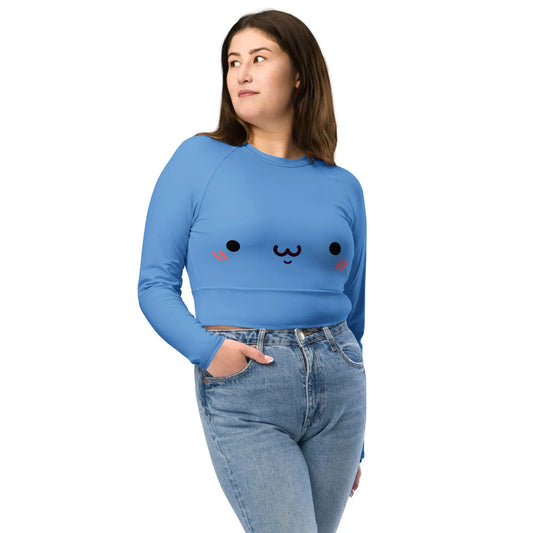 zufriedener-kawaii-long-sleeve-crop-top-long-sleeve-crop-top-jlr-design-1 - JLR Design