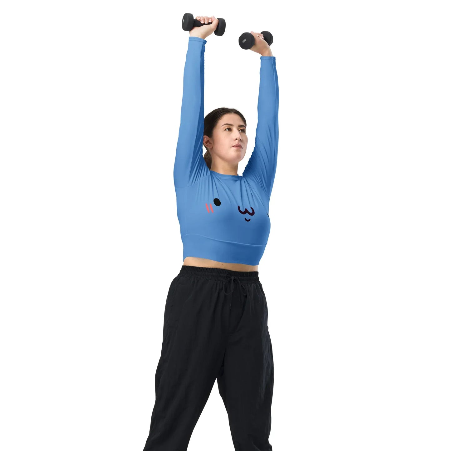 zufriedener-kawaii-long-sleeve-crop-top-long-sleeve-crop-top-jlr-design-12 - JLR Design
