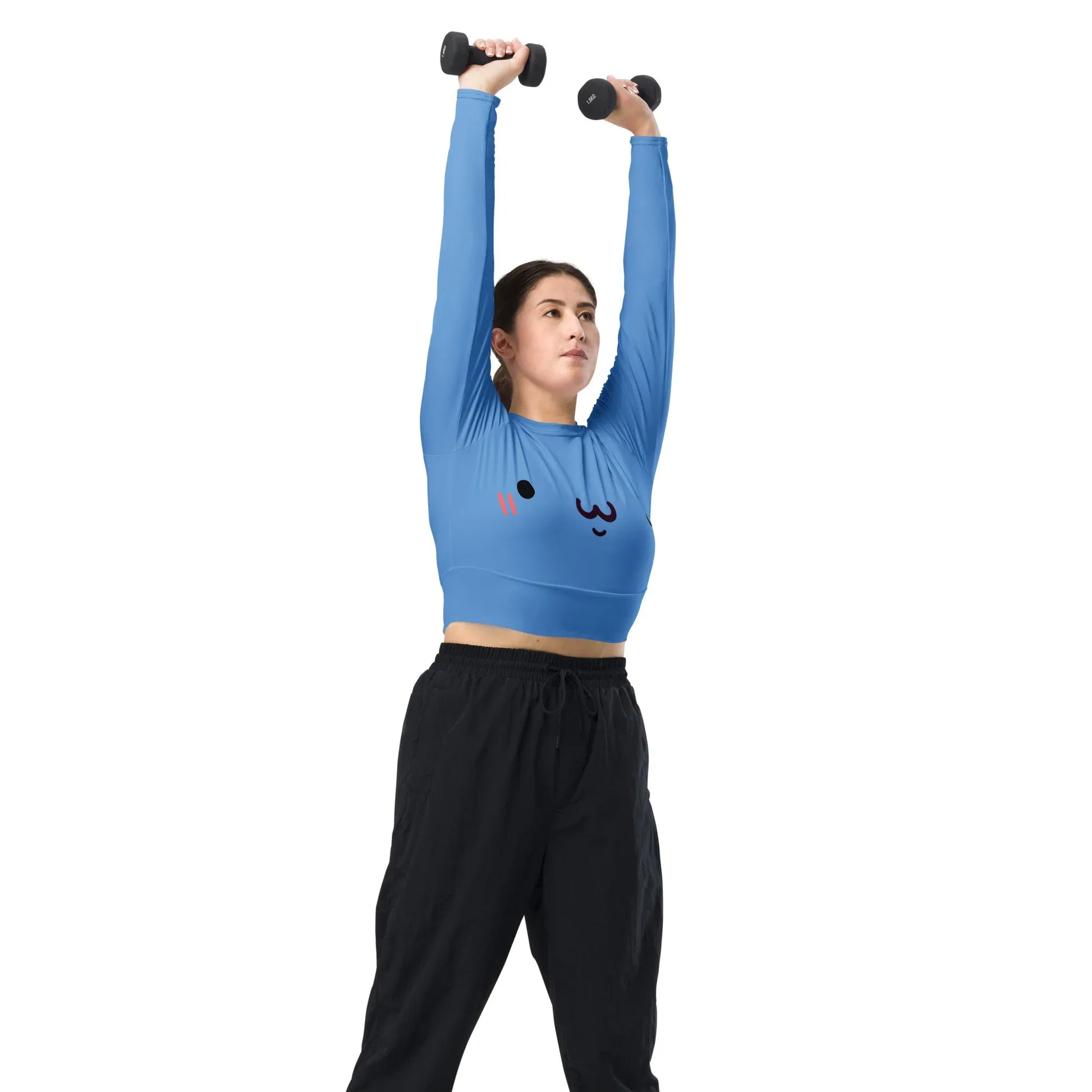 zufriedener-kawaii-long-sleeve-crop-top-long-sleeve-crop-top-jlr-design-12 - JLR Design