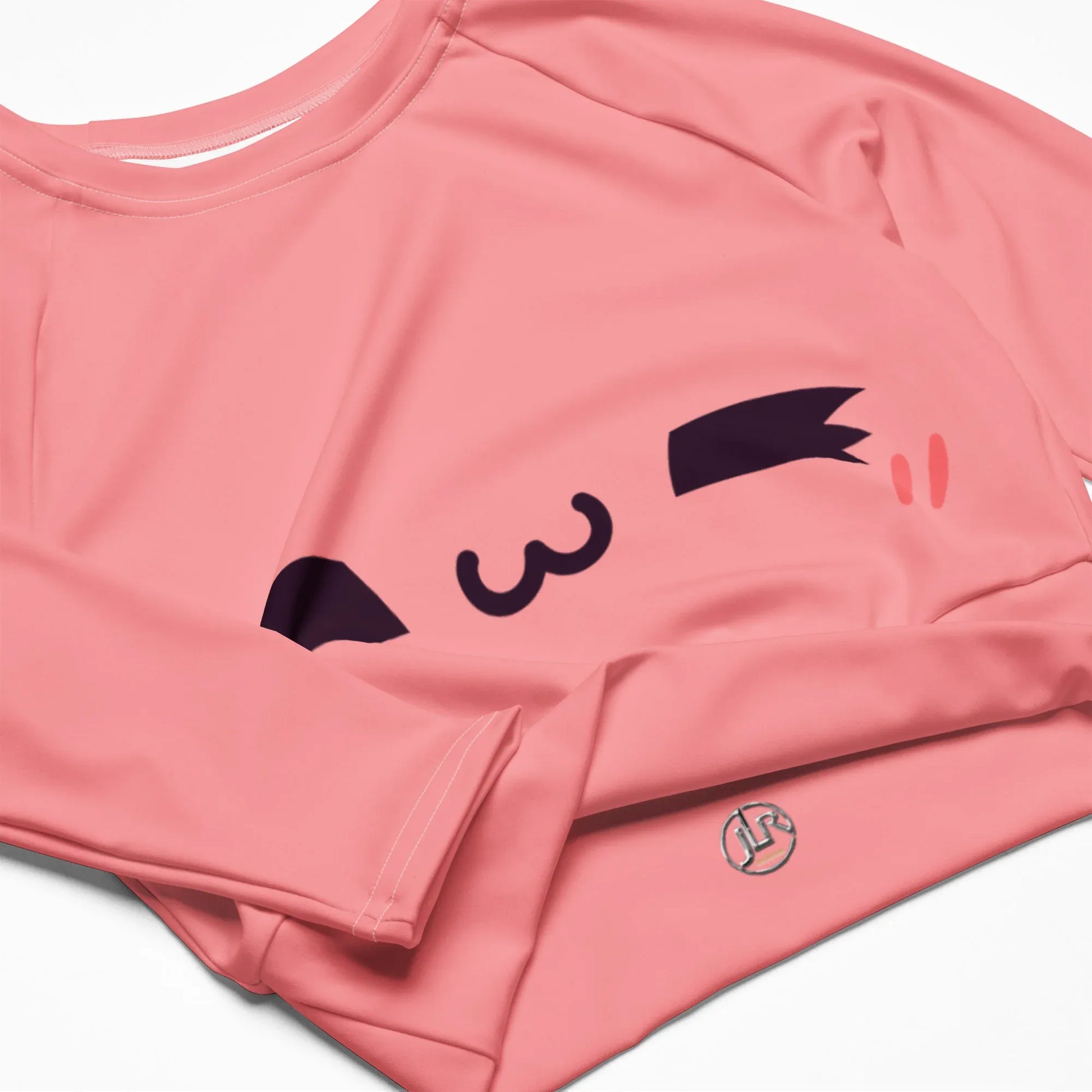 zufriedener-kawaii-long-sleeve-crop-top-long-sleeve-crop-top-jlr-design-6-35742 - JLR Design