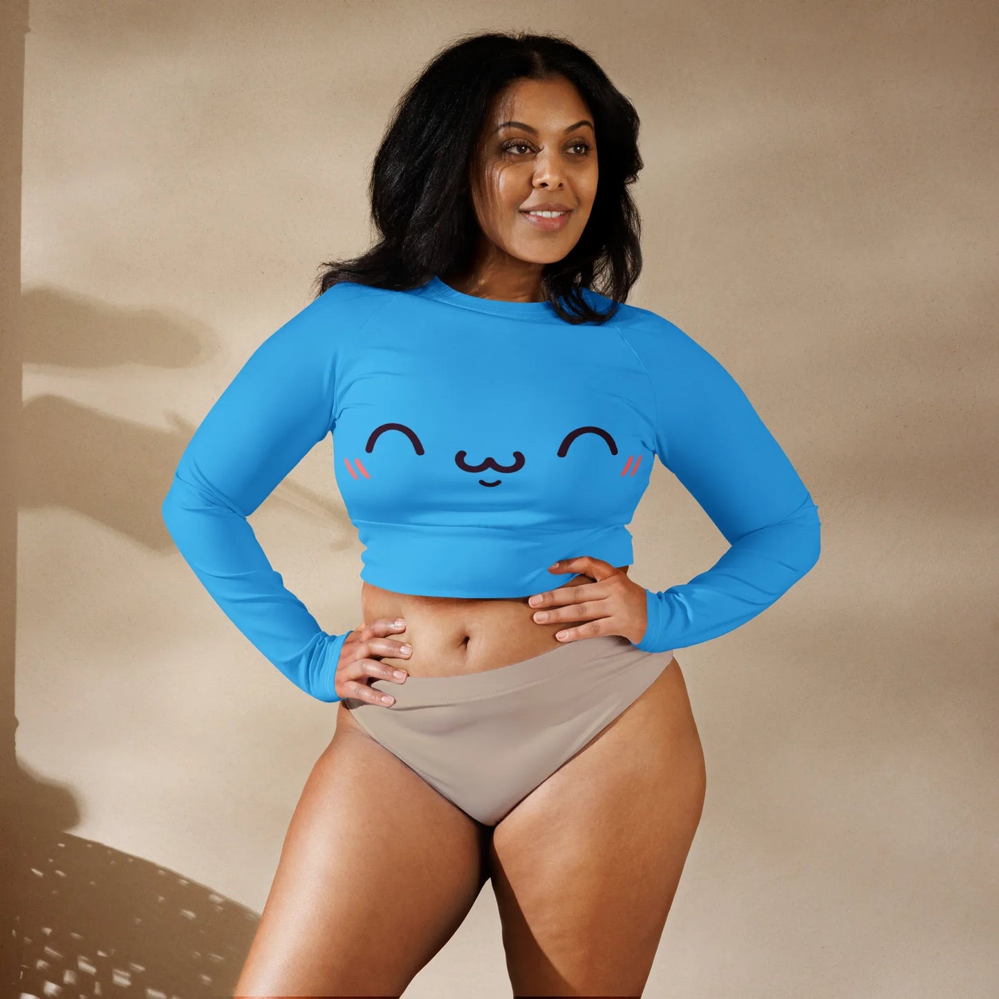 zufriedenes-kawaii-long-sleeve-crop-top-long-sleeve-crop-top-jlr-design-1 - JLR Design