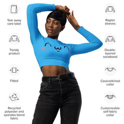 zufriedenes-kawaii-long-sleeve-crop-top-long-sleeve-crop-top-jlr-design-4 - JLR Design