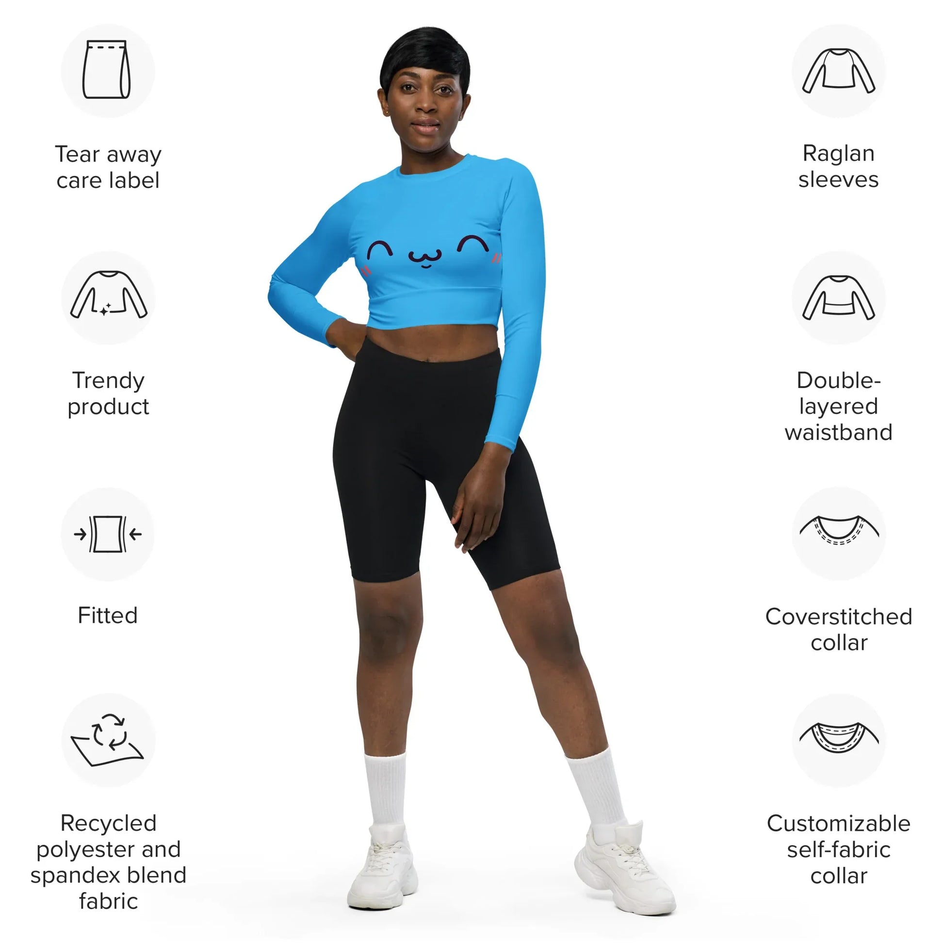 zufriedenes-kawaii-long-sleeve-crop-top-long-sleeve-crop-top-jlr-design-5 - JLR Design