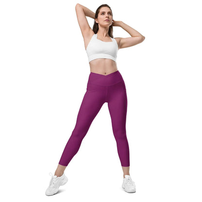aubergine-damen-v-bund-leggings-mit-taschen-v-bund-leggings-jlr-design-1 - JLR Design