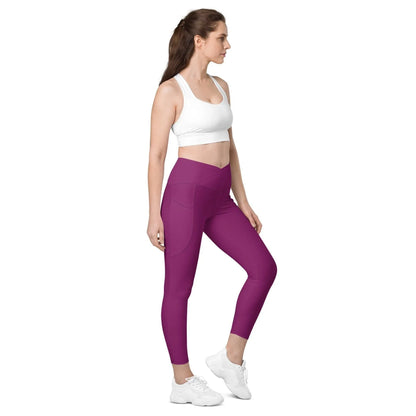 aubergine-damen-v-bund-leggings-mit-taschen-v-bund-leggings-jlr-design-2 - JLR Design