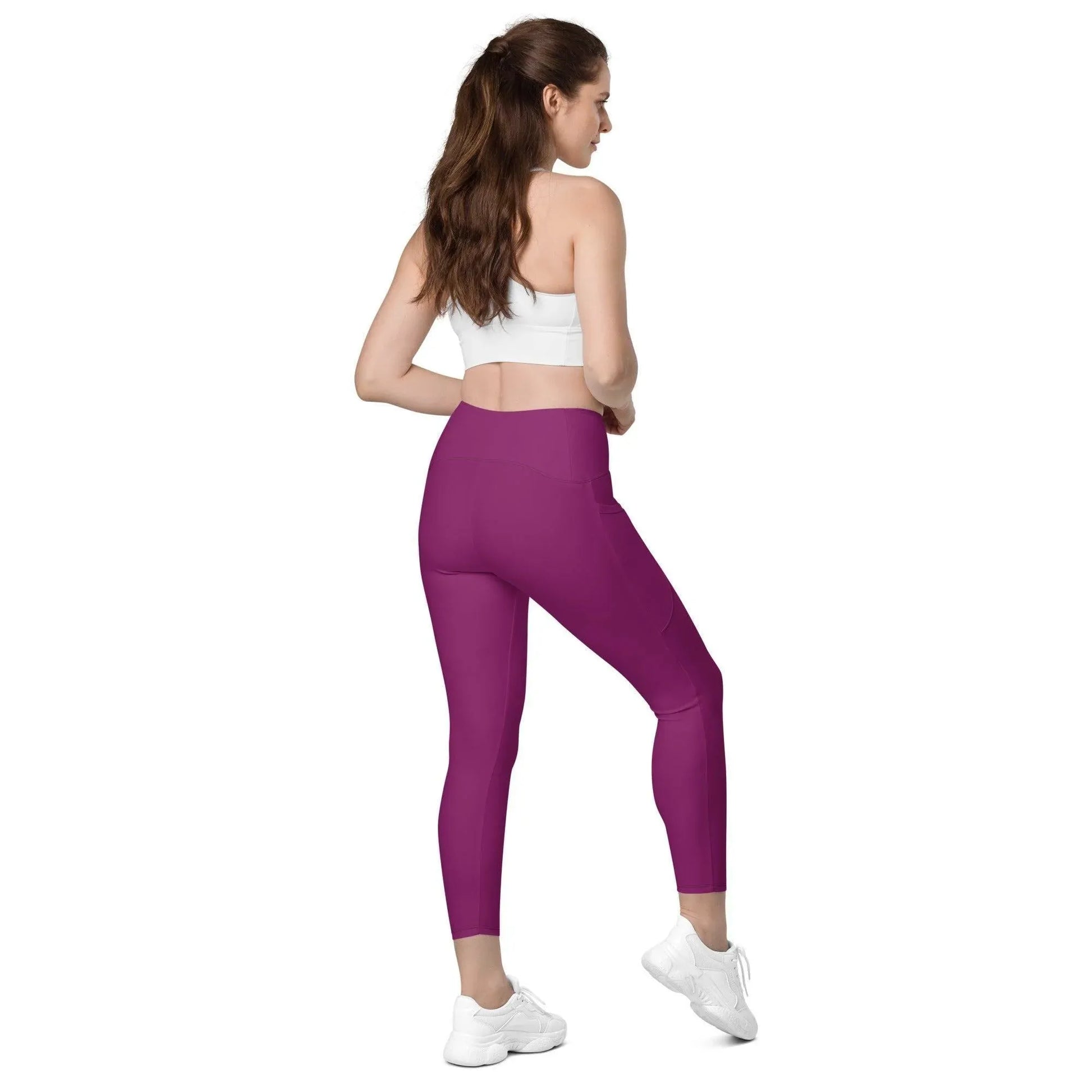 aubergine-damen-v-bund-leggings-mit-taschen-v-bund-leggings-jlr-design-8 - JLR Design