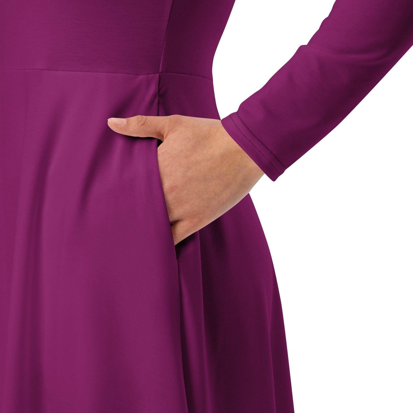 aubergine-langarmliges-midikleid-midikleid-jlr-design-3 - JLR Design