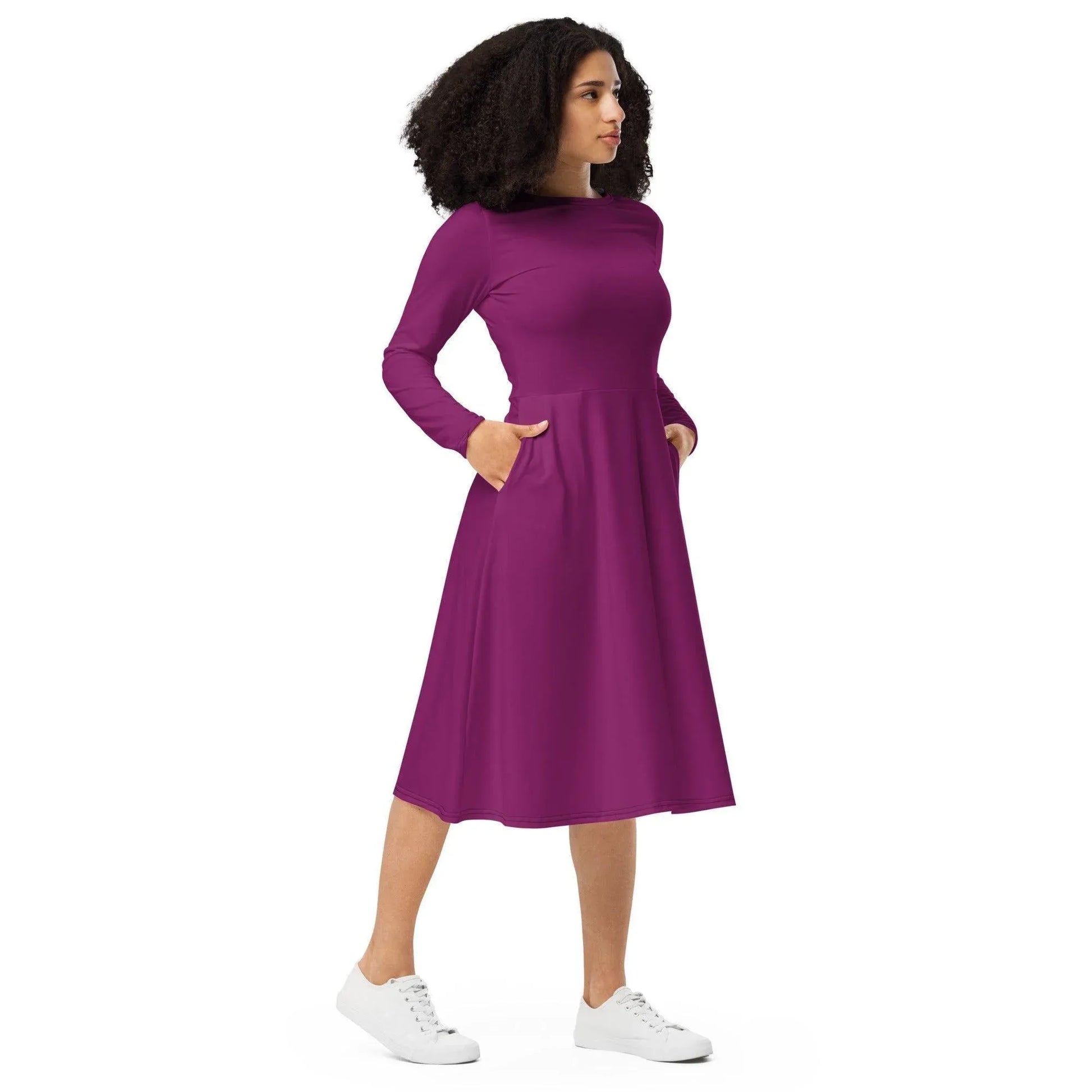 aubergine-langarmliges-midikleid-midikleid-jlr-design-5 - JLR Design