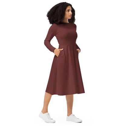 auburn-langarmliges-midikleid-midikleid-jlr-design-5 - JLR Design