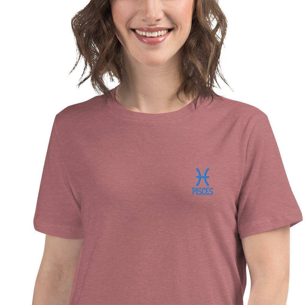 besticktes-sternzeichen-fische-damen-t-shirt-t-shirt-jlr-design-13 - JLR Design