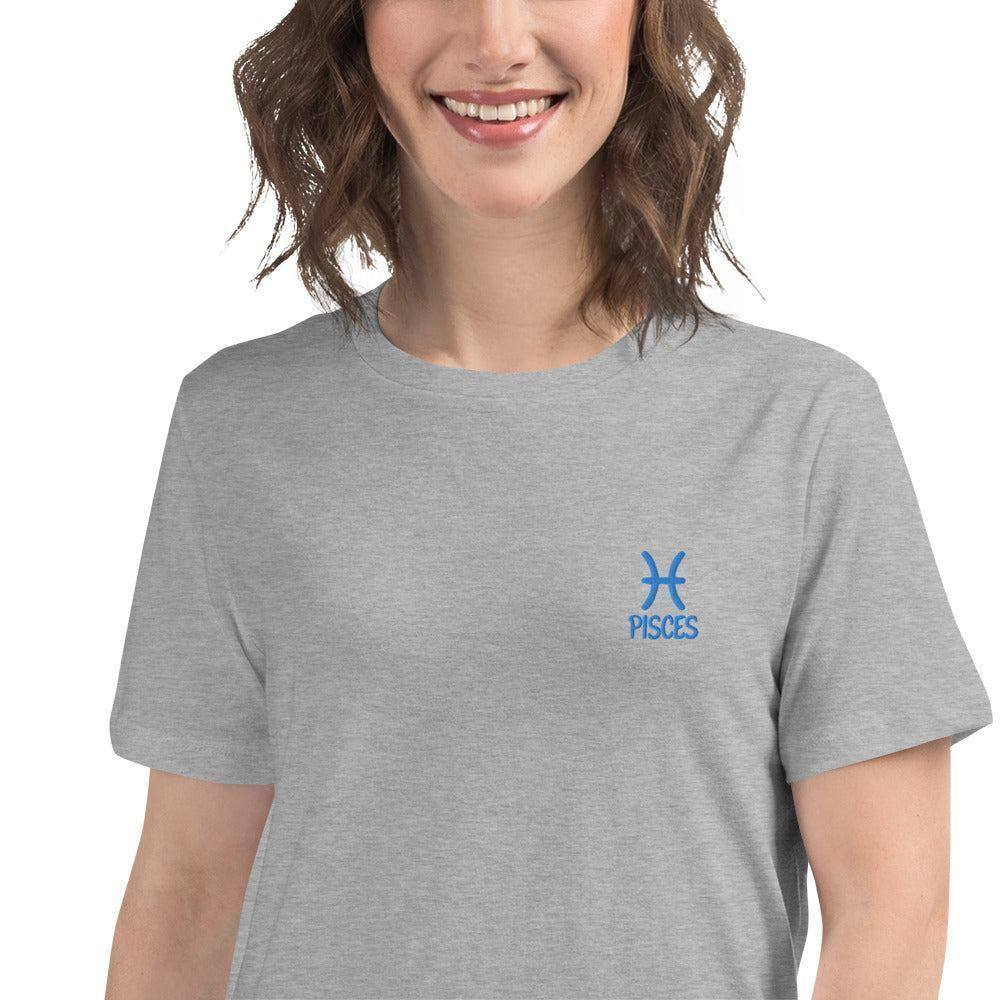besticktes-sternzeichen-fische-damen-t-shirt-t-shirt-jlr-design-21 - JLR Design