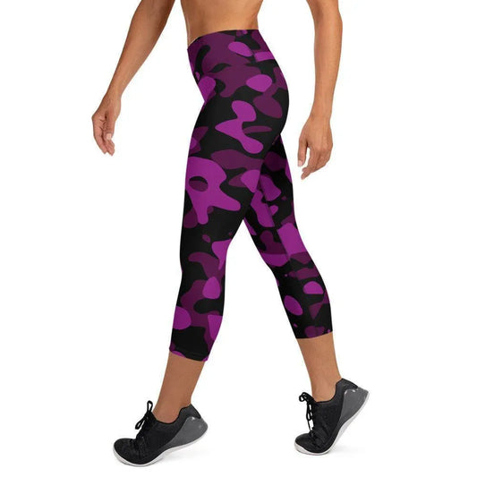 black-violet-camouflage-damen-yoga-capri-leggings-yoga-capri-leggings-jlr-design-1 - JLR Design