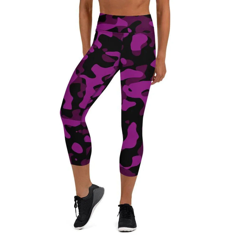 black-violet-camouflage-damen-yoga-capri-leggings-yoga-capri-leggings-jlr-design-2 - JLR Design