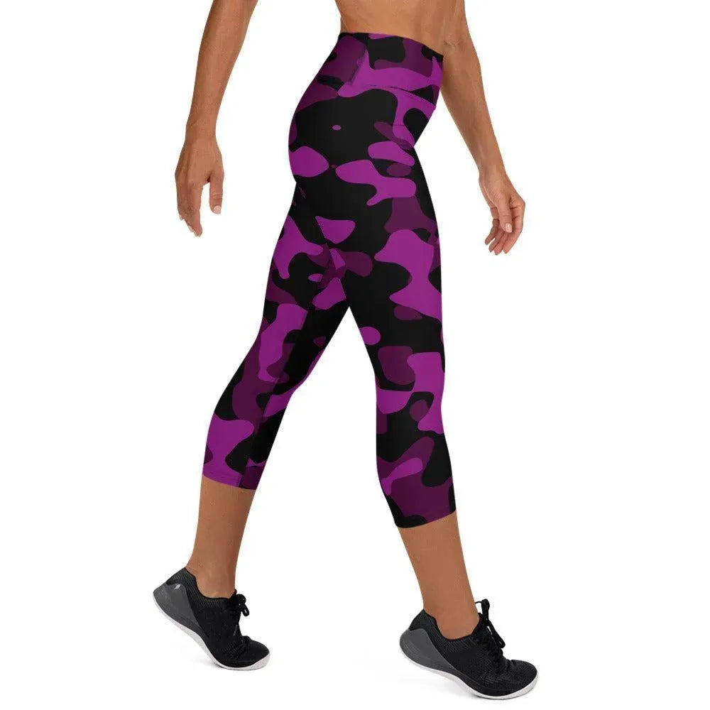 black-violet-camouflage-damen-yoga-capri-leggings-yoga-capri-leggings-jlr-design-3 - JLR Design