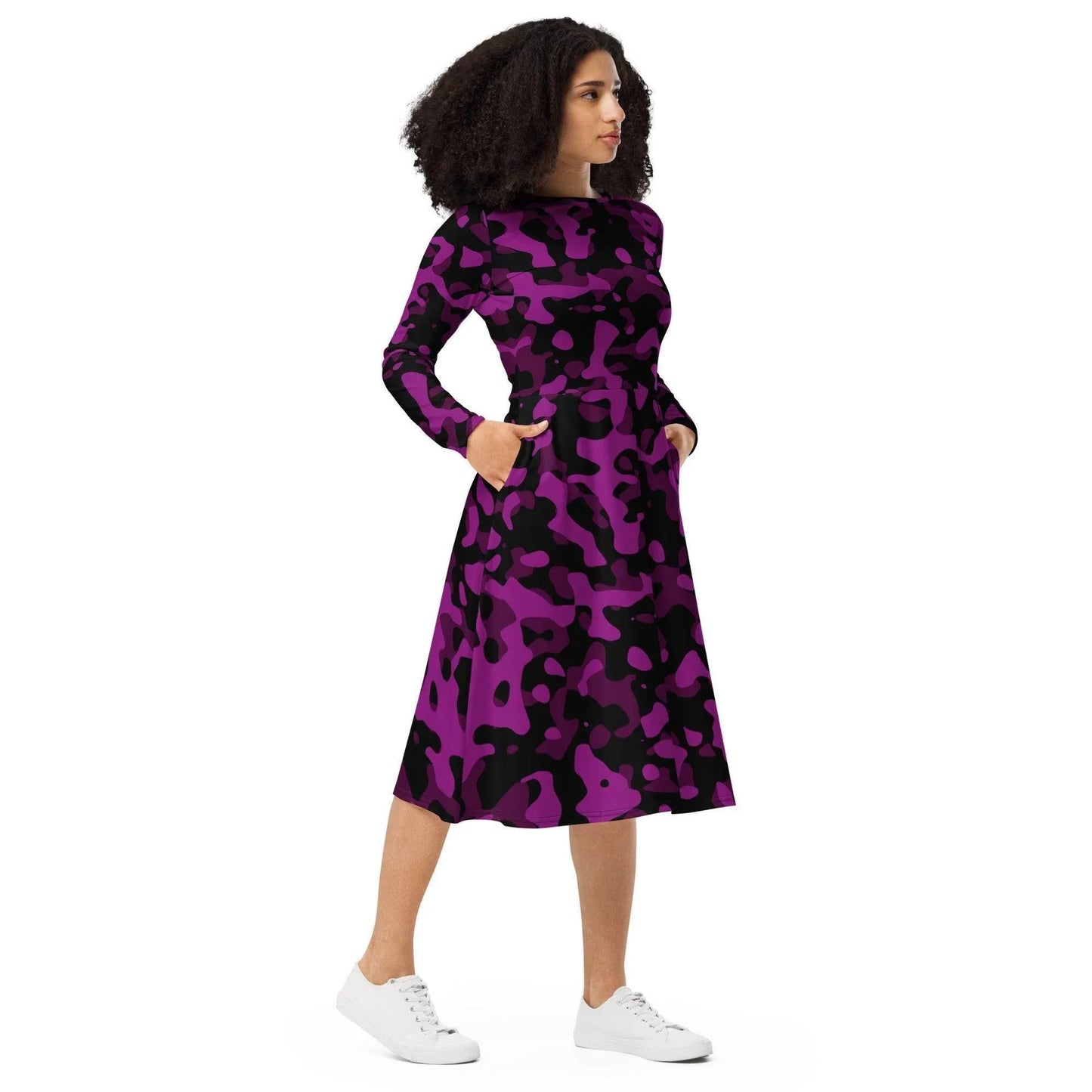 black-violet-camouflage-langarmliges-midikleid-midikleid-jlr-design-1 - JLR Design