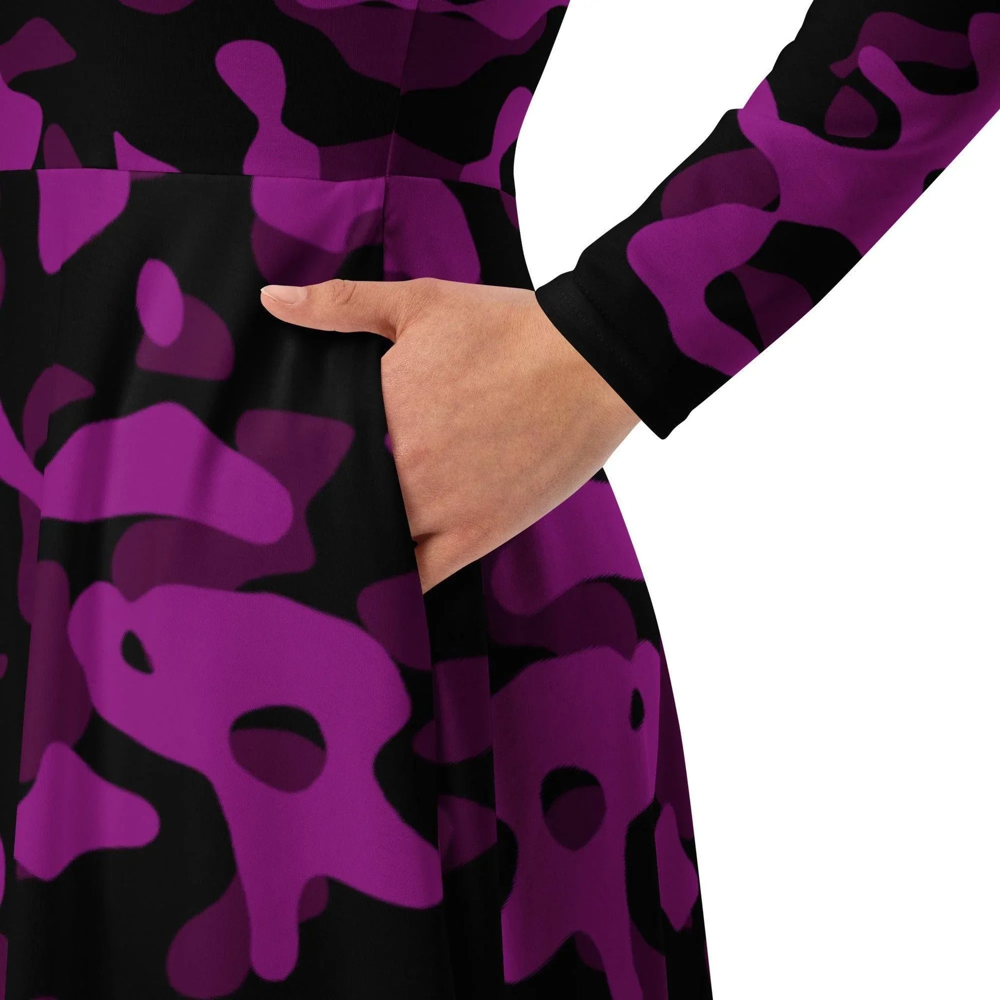 black-violet-camouflage-langarmliges-midikleid-midikleid-jlr-design-3 - JLR Design