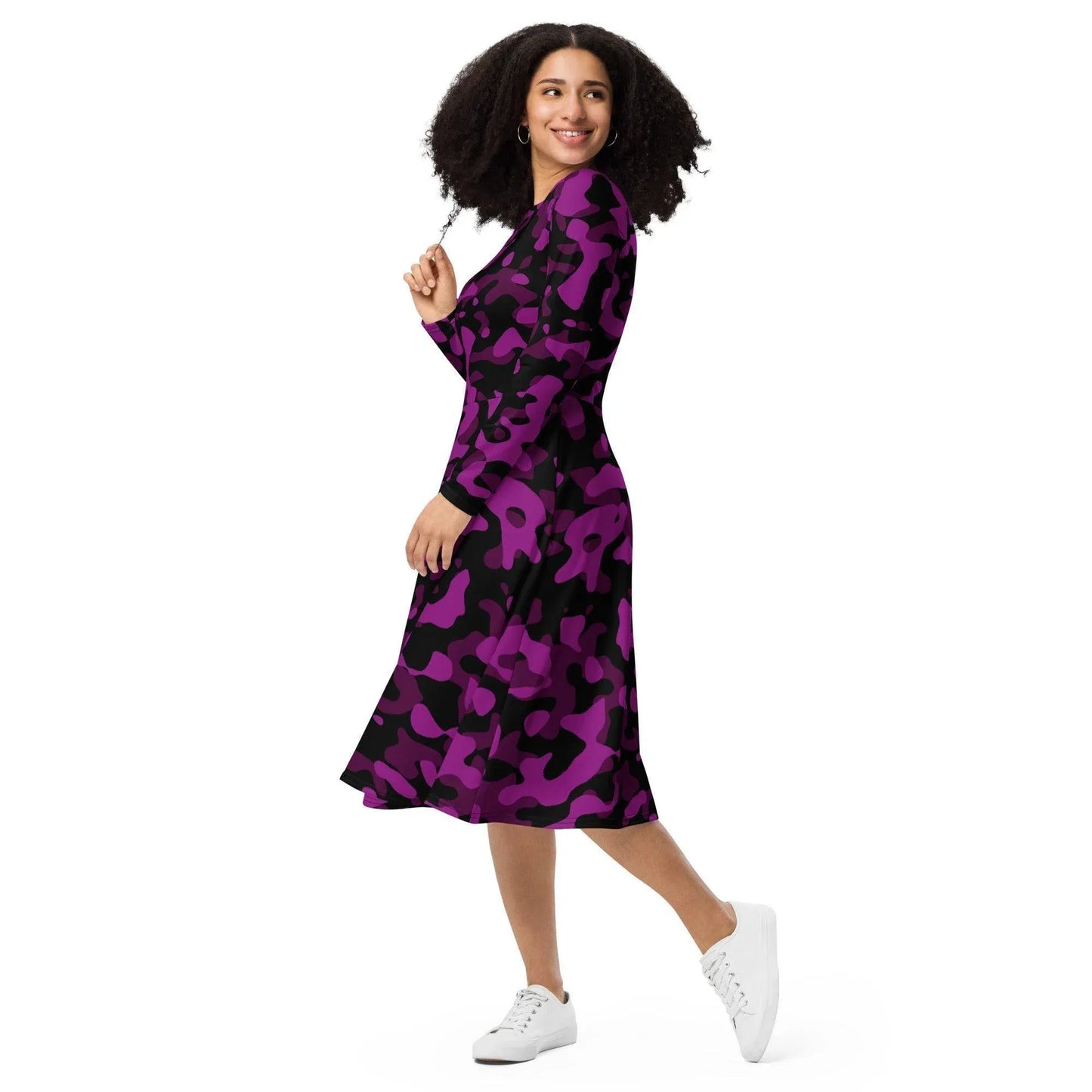 black-violet-camouflage-langarmliges-midikleid-midikleid-jlr-design-6 - JLR Design