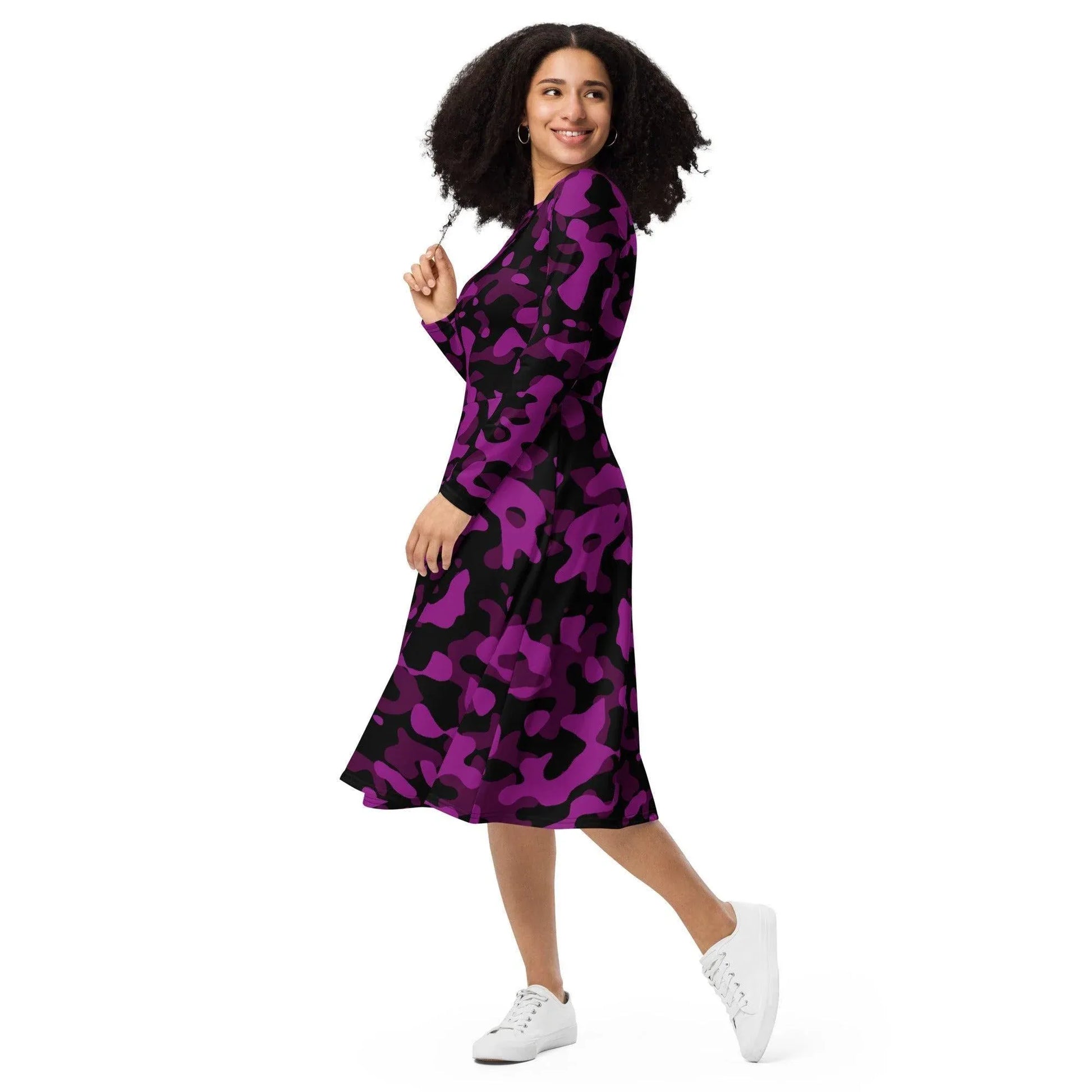 black-violet-camouflage-langarmliges-midikleid-midikleid-jlr-design-6 - JLR Design