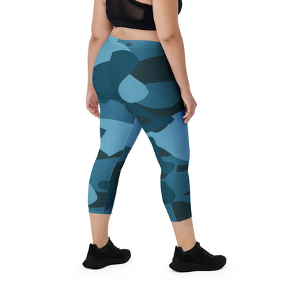 blaue-camouflage-damen-capri-leggings-capri-leggings-jlr-design-1 - JLR Design