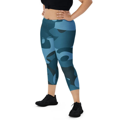 blaue-camouflage-damen-capri-leggings-capri-leggings-jlr-design-2 - JLR Design