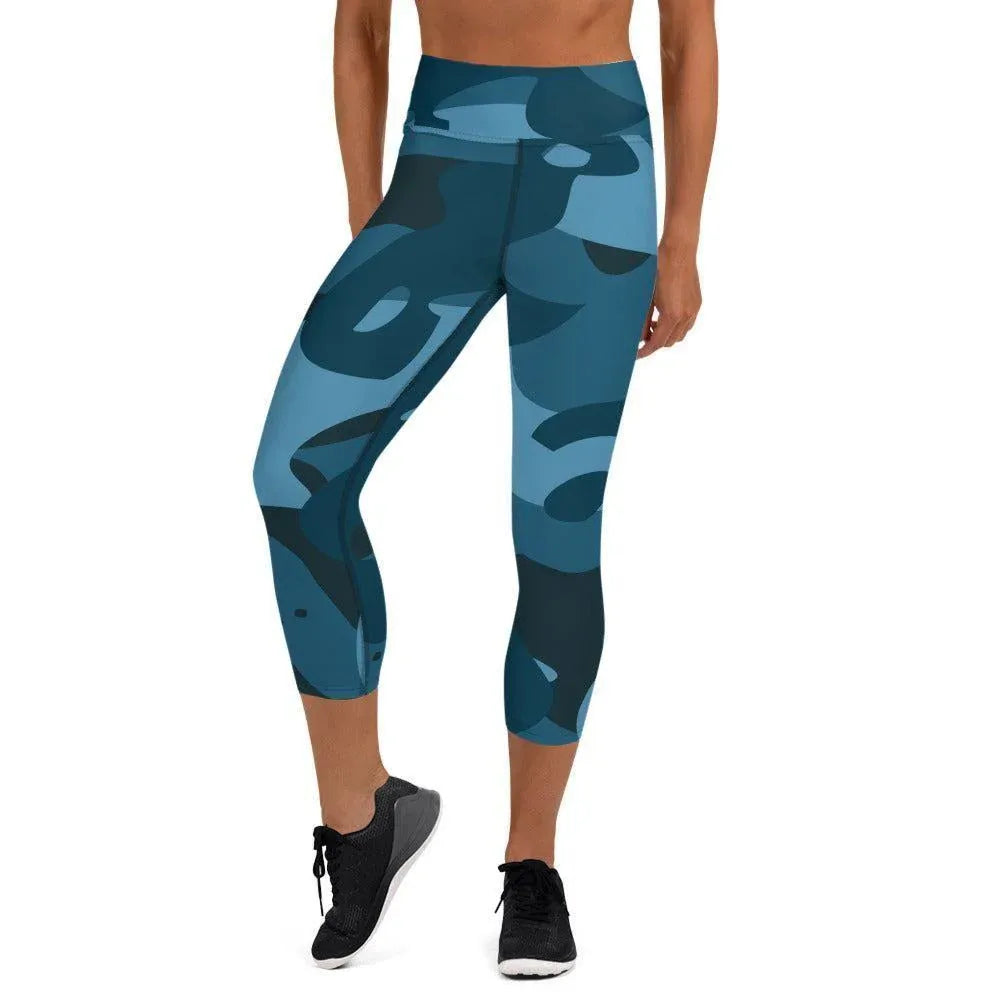 blaue-camouflage-damen-yoga-capri-leggings-yoga-capri-leggings-jlr-design-2 - JLR Design