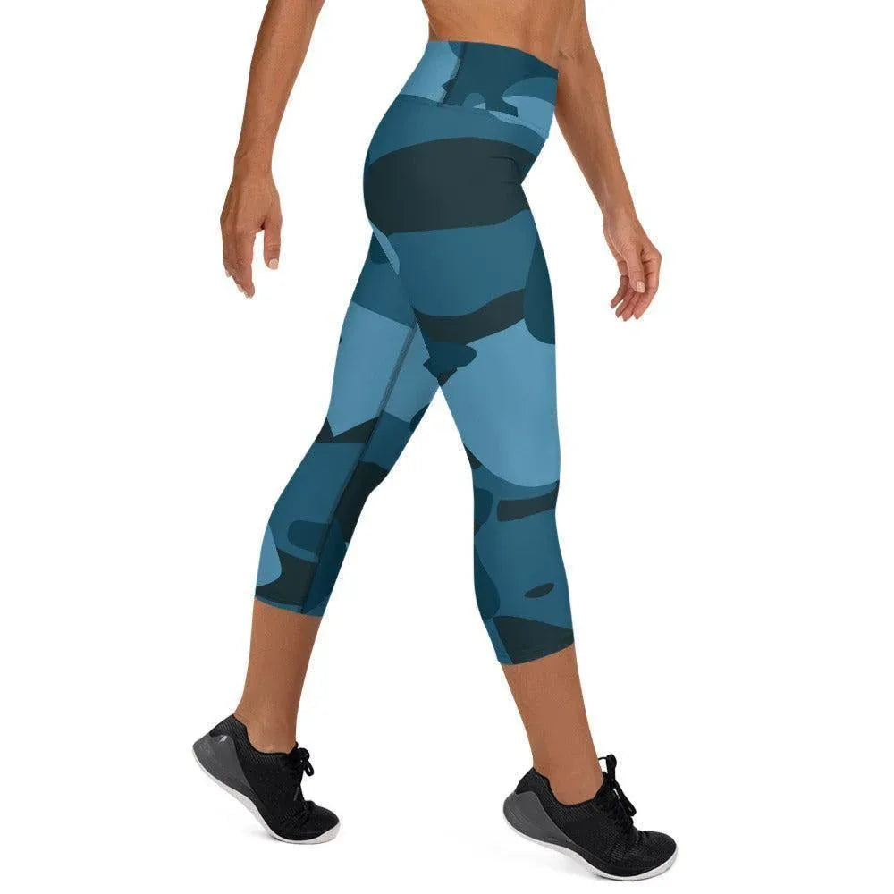 blaue-camouflage-damen-yoga-capri-leggings-yoga-capri-leggings-jlr-design-3 - JLR Design