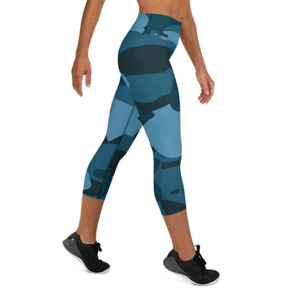blaue-camouflage-damen-yoga-capri-leggings-yoga-capri-leggings-jlr-design-3 - JLR Design