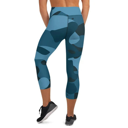 blaue-camouflage-damen-yoga-capri-leggings-yoga-capri-leggings-jlr-design-4 - JLR Design