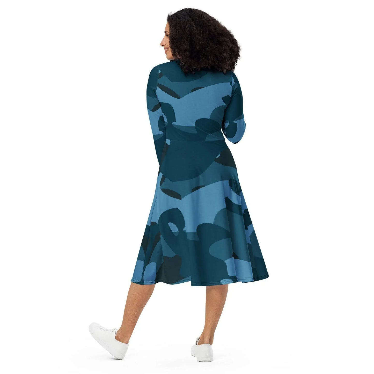 blaues-camouflage-langarmliges-midikleid-midikleid-jlr-design-3 - JLR Design