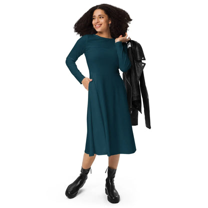 blauwal-langarmliges-midikleid-midikleid-jlr-design-2 - JLR Design