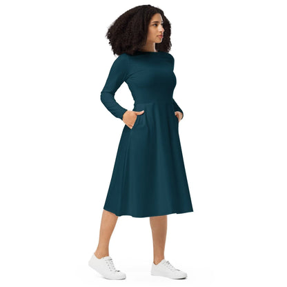blauwal-langarmliges-midikleid-midikleid-jlr-design-5 - JLR Design