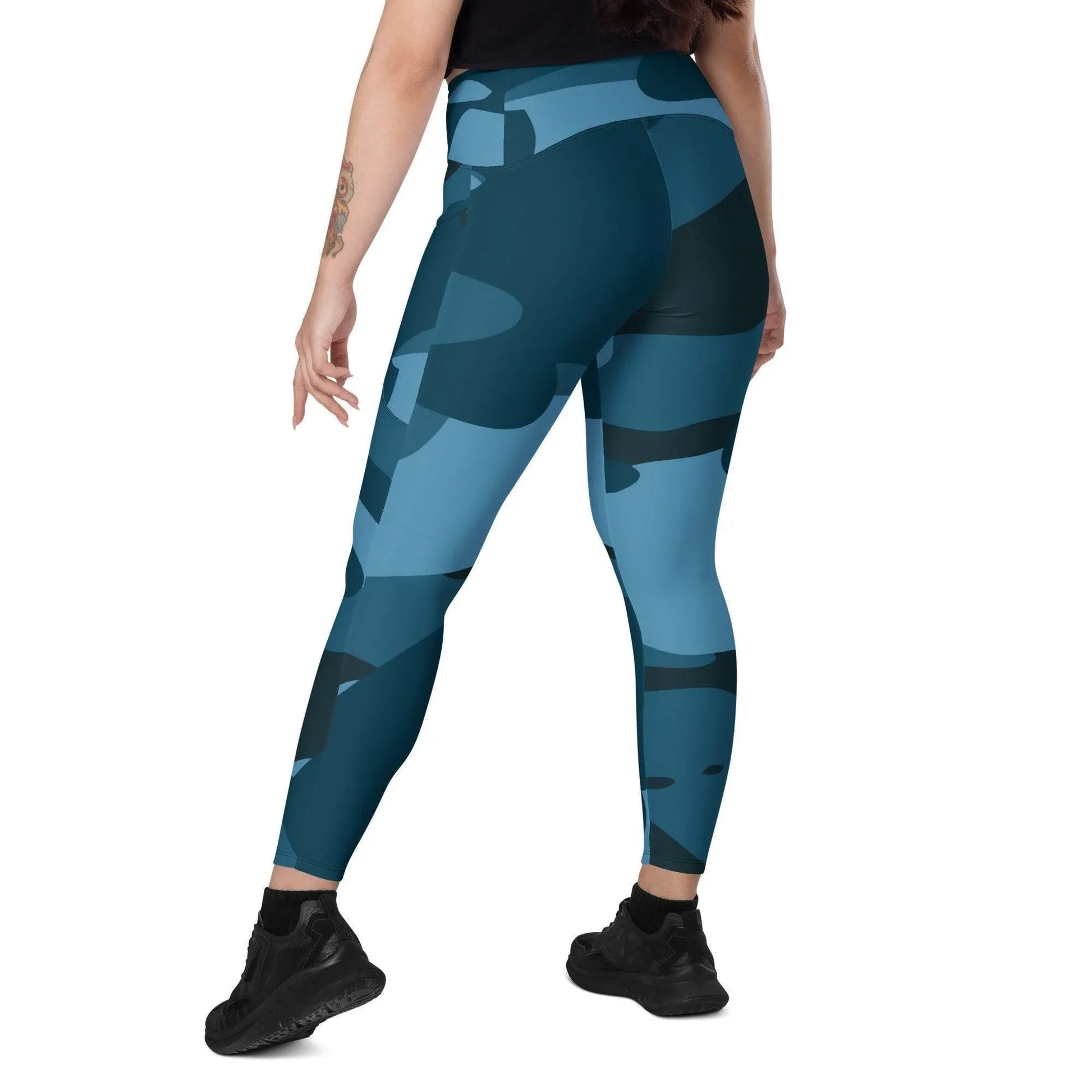 blue-camouflage-damen-v-bund-leggings-mit-taschen-v-bund-leggings-jlr-design-1 - JLR Design