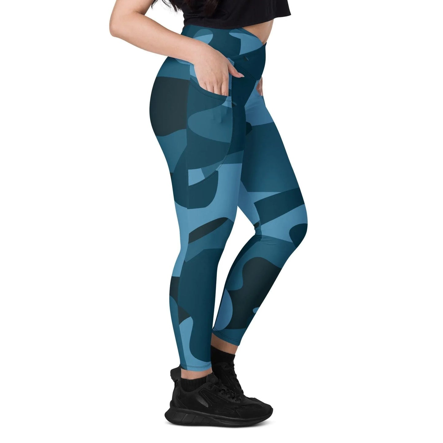 blue-camouflage-damen-v-bund-leggings-mit-taschen-v-bund-leggings-jlr-design-2 - JLR Design