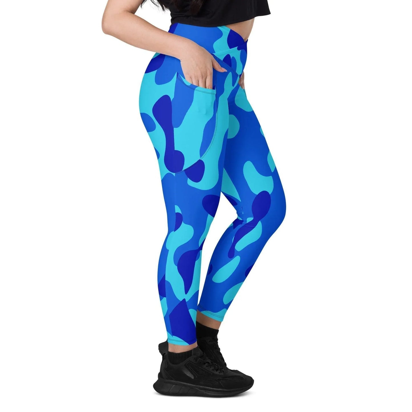 blue-camouflage-damen-v-bund-leggings-mit-taschen-v-bund-leggings-jlr-design-22403 - JLR Design