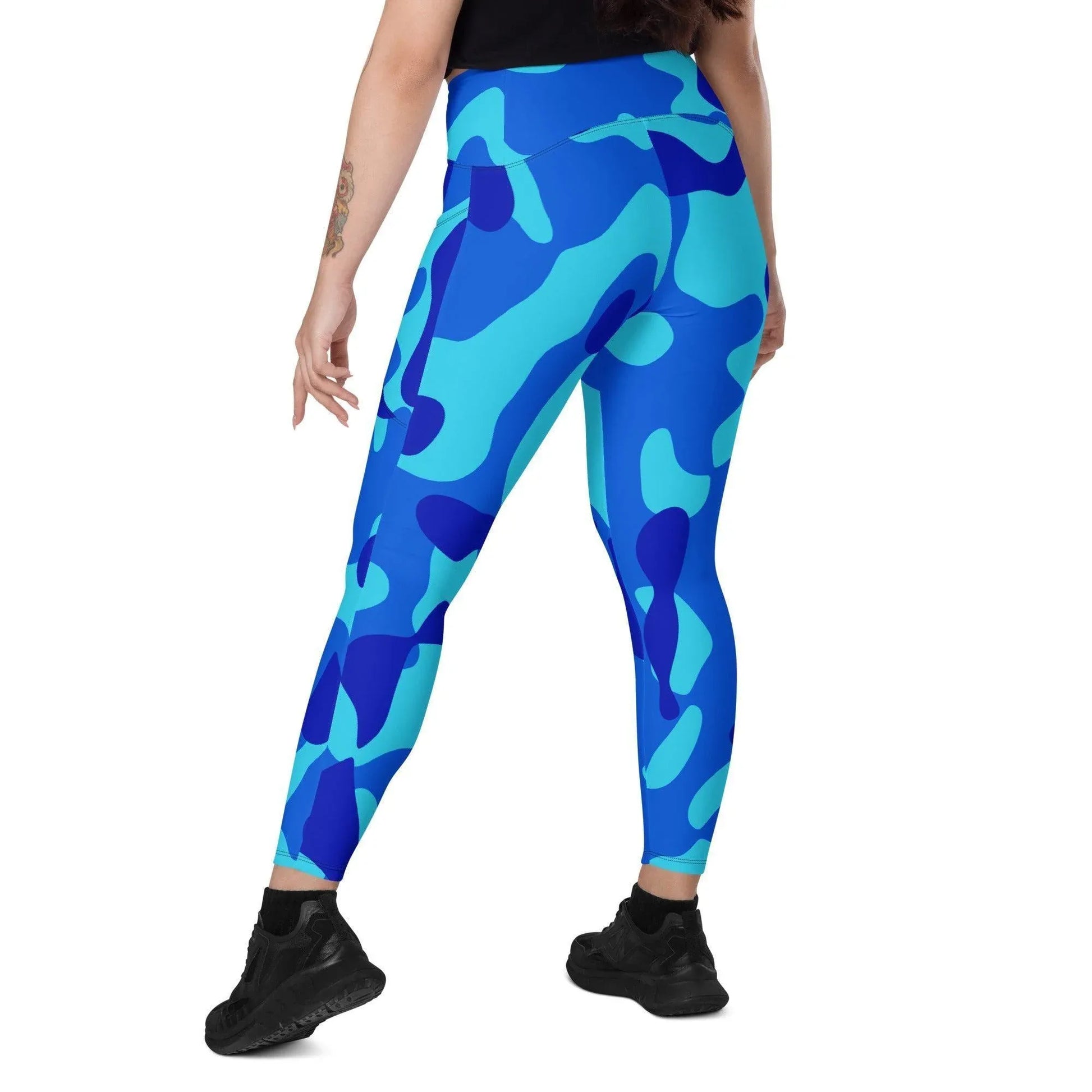 blue-camouflage-damen-v-bund-leggings-mit-taschen-v-bund-leggings-jlr-design-56815 - JLR Design