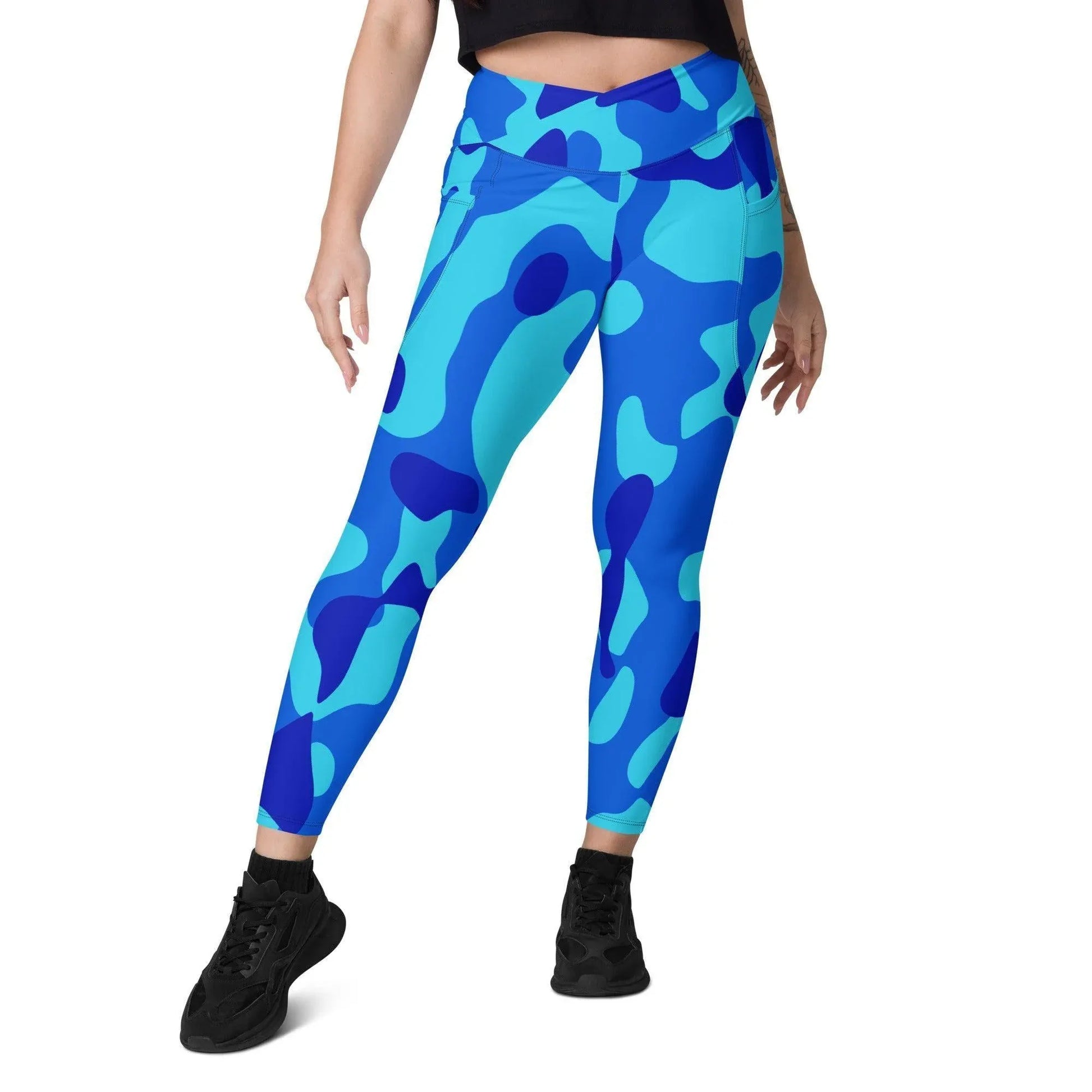 blue-camouflage-damen-v-bund-leggings-mit-taschen-v-bund-leggings-jlr-design-66098 - JLR Design