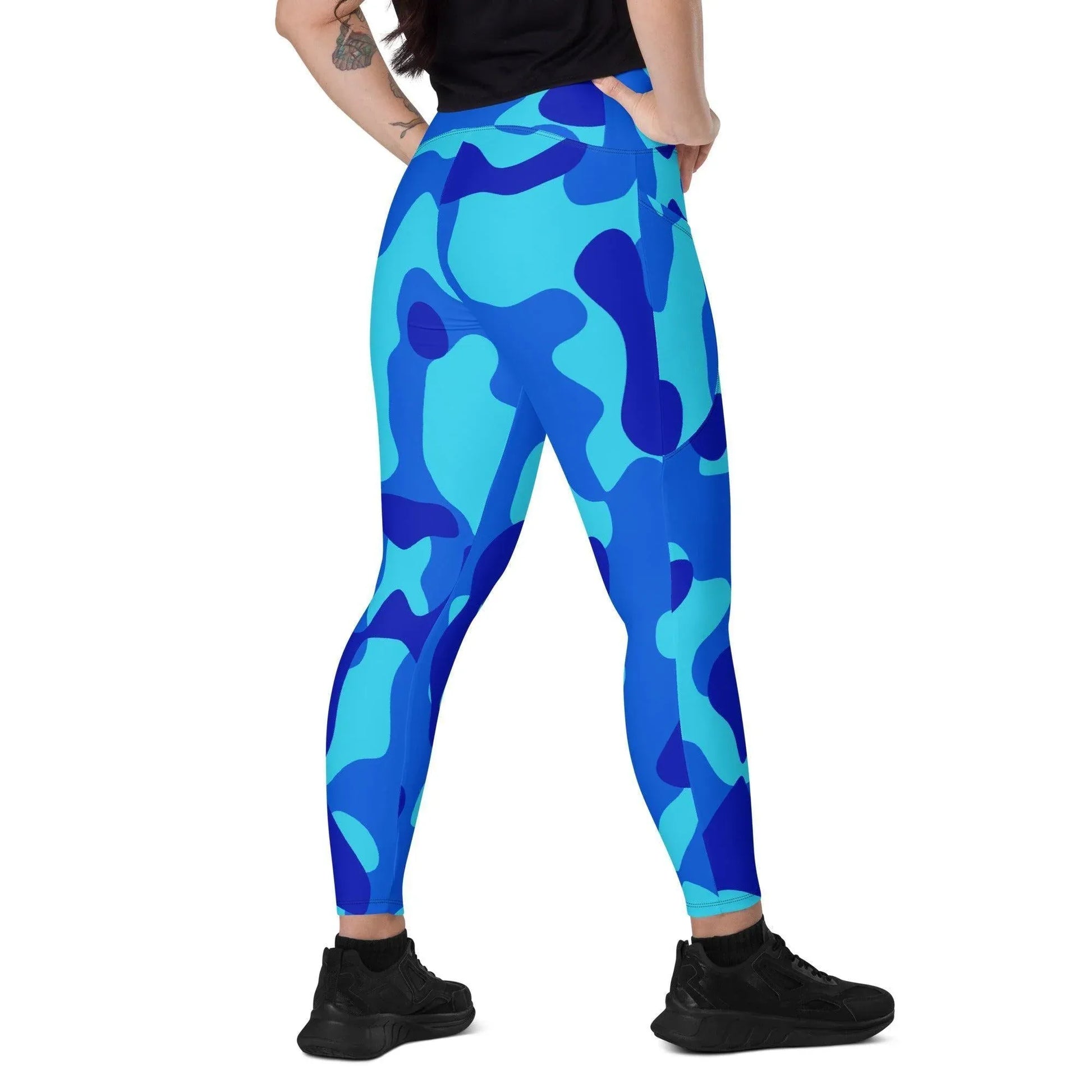 blue-camouflage-damen-v-bund-leggings-mit-taschen-v-bund-leggings-jlr-design-67012 - JLR Design