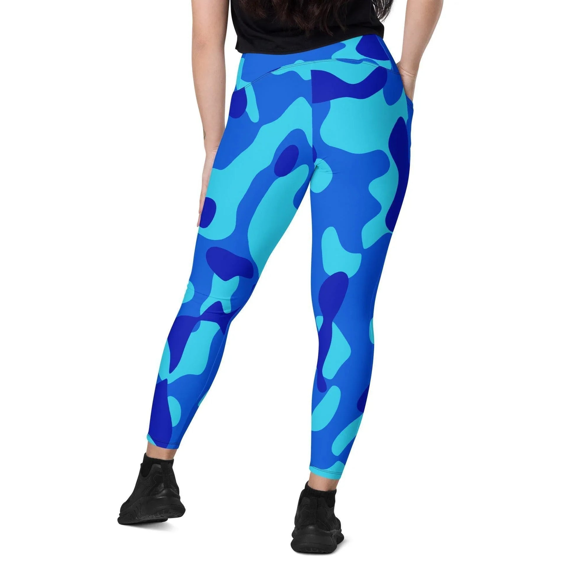 blue-camouflage-damen-v-bund-leggings-mit-taschen-v-bund-leggings-jlr-design-77109 - JLR Design