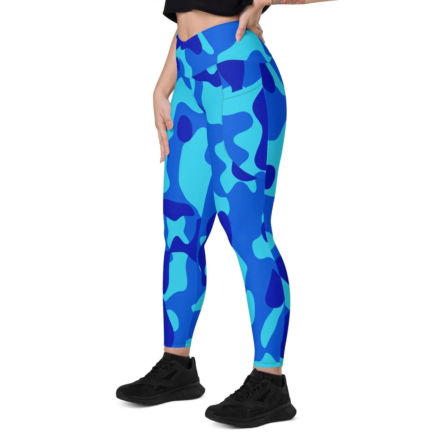 blue-camouflage-damen-v-bund-leggings-mit-taschen-v-bund-leggings-jlr-design-99515 - JLR Design