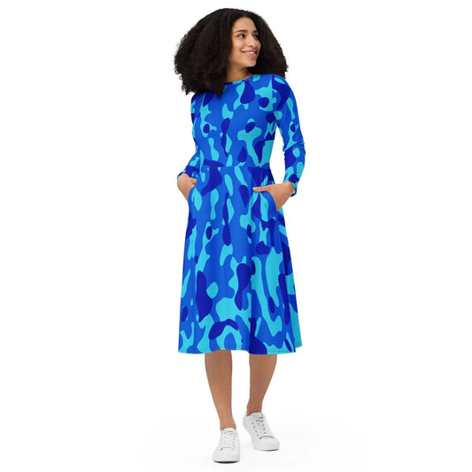 blue-camouflage-langarmliges-midikleid-midikleid-jlr-design-1 - JLR Design