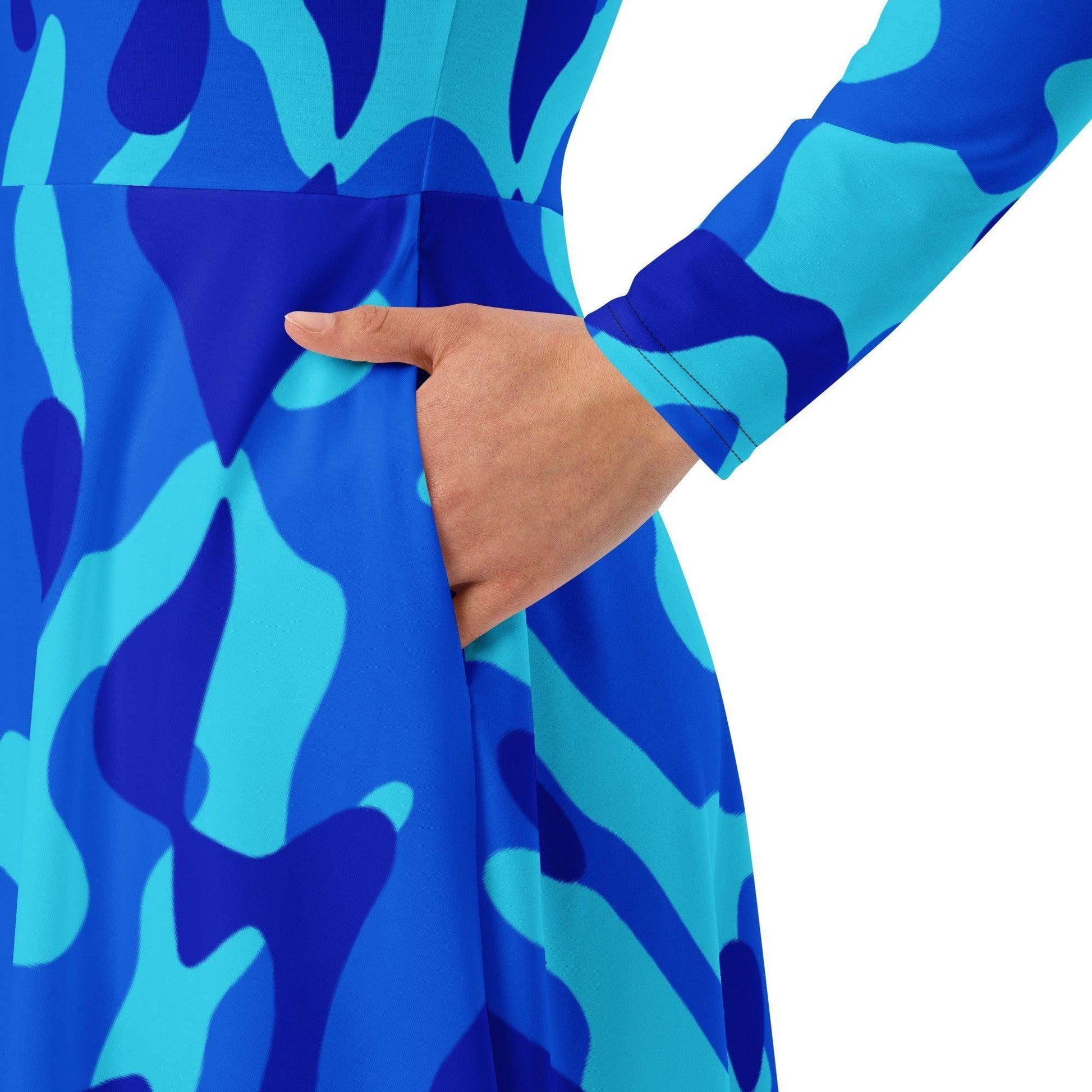 blue-camouflage-langarmliges-midikleid-midikleid-jlr-design-3 - JLR Design