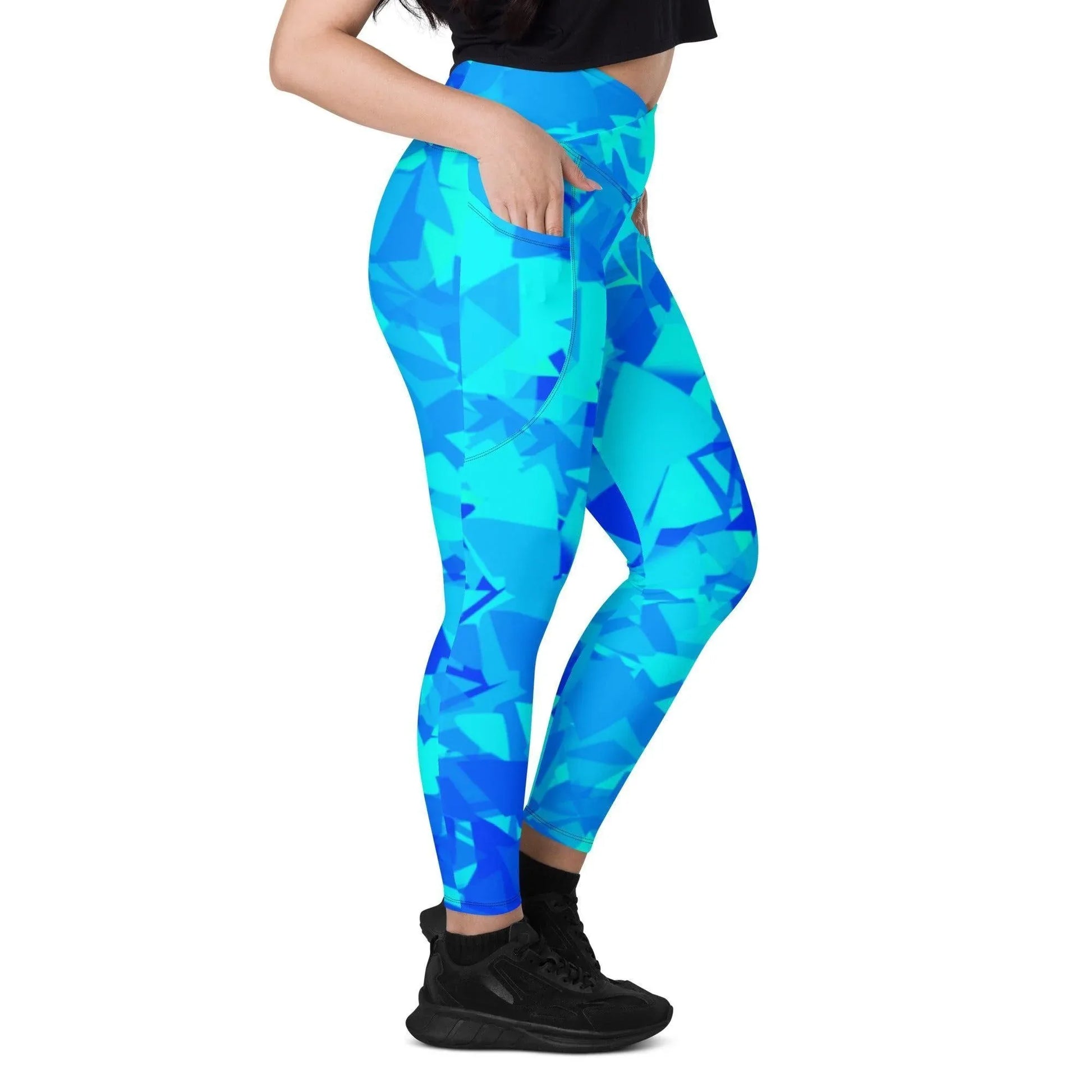 blue-crystal-damen-v-bund-leggings-mit-taschen-v-bund-leggings-jlr-design-2 - JLR Design