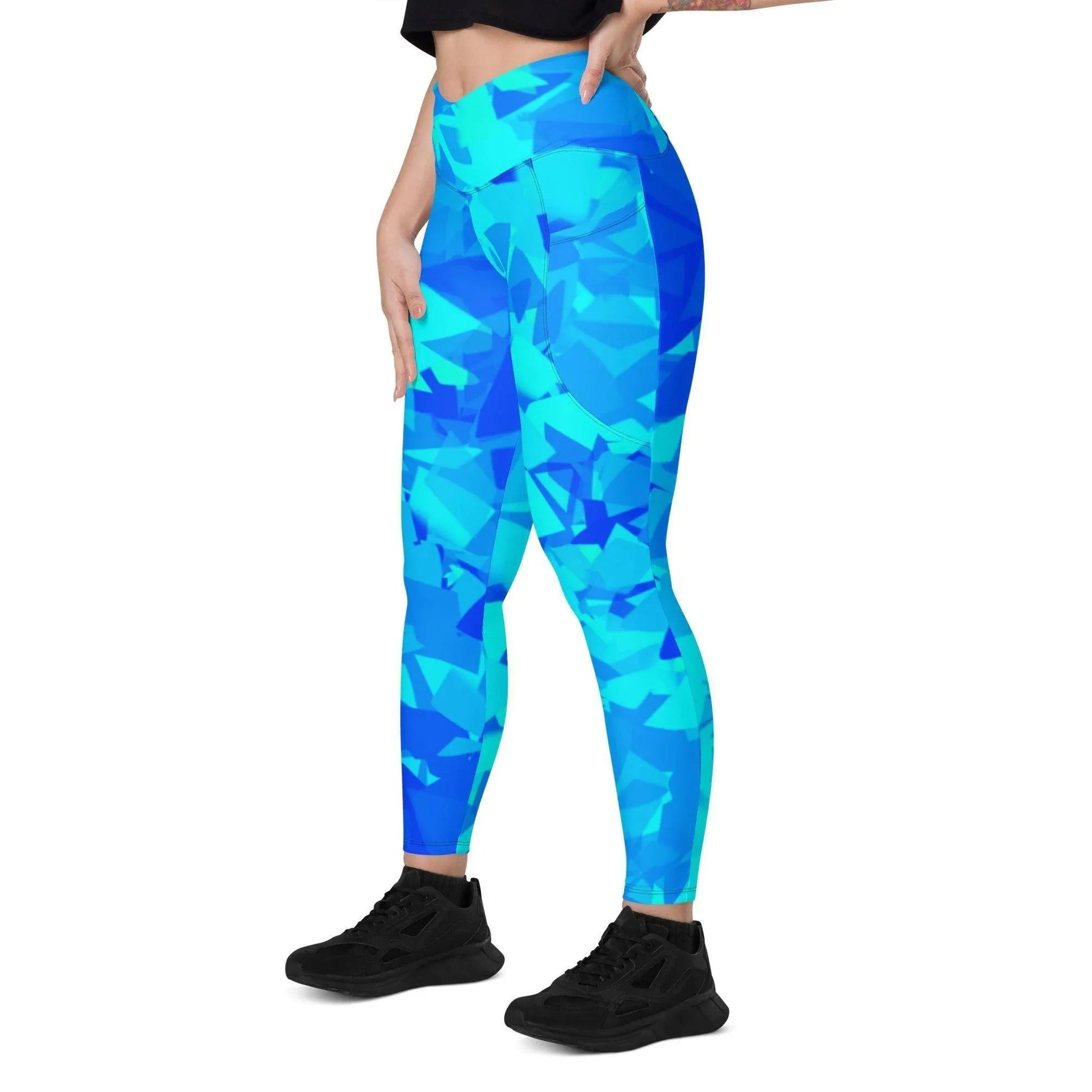 blue-crystal-damen-v-bund-leggings-mit-taschen-v-bund-leggings-jlr-design-6 - JLR Design