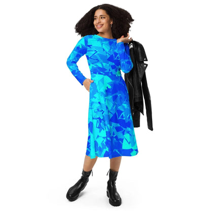 blue-crystal-langarmliges-midikleid-midikleid-jlr-design-2 - JLR Design