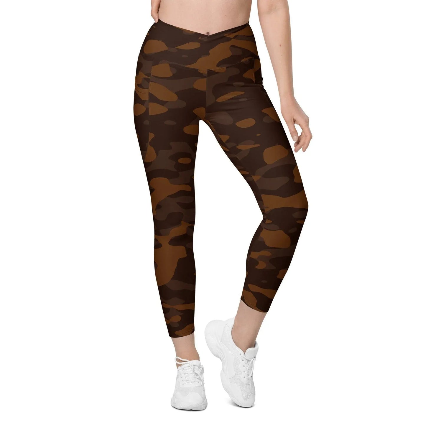 braune-camouflage-damen-v-bund-leggings-mit-taschen-v-bund-leggings-jlr-design-1 - JLR Design