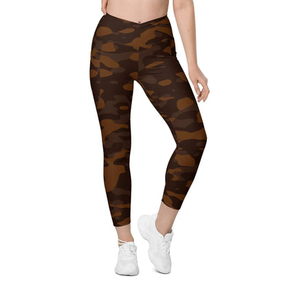 braune-camouflage-damen-v-bund-leggings-mit-taschen-v-bund-leggings-jlr-design-1 - JLR Design