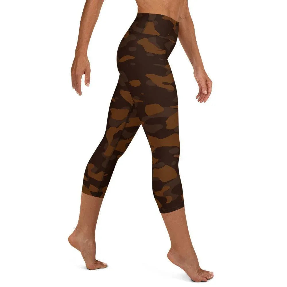 braune-camouflage-damen-yoga-capri-leggings-yoga-capri-leggings-jlr-design-1 - JLR Design