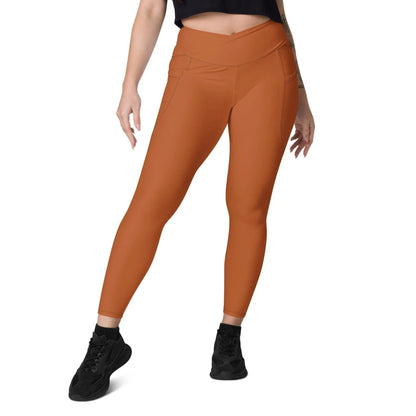 braune-damen-v-bund-leggings-mit-taschen-v-bund-leggings-jlr-design-5 - JLR Design