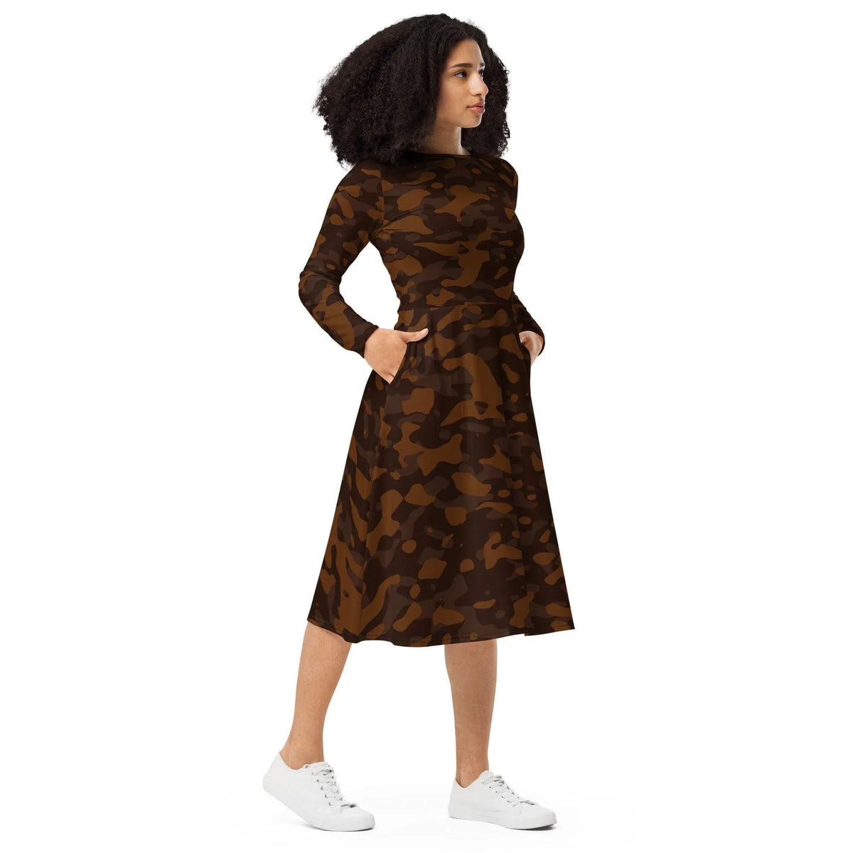 braunes-camouflage-langarmliges-midikleid-midikleid-jlr-design-jlr-design-de-1 - JLR Design